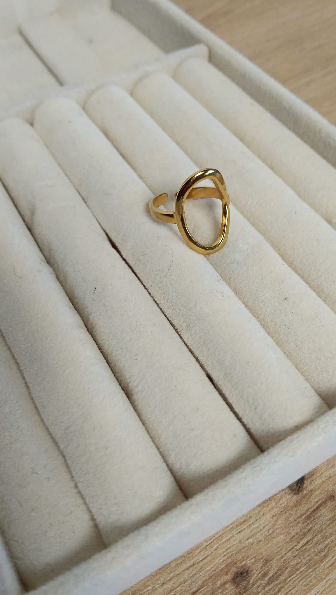 Anillo Óvalo Hueco Dorado