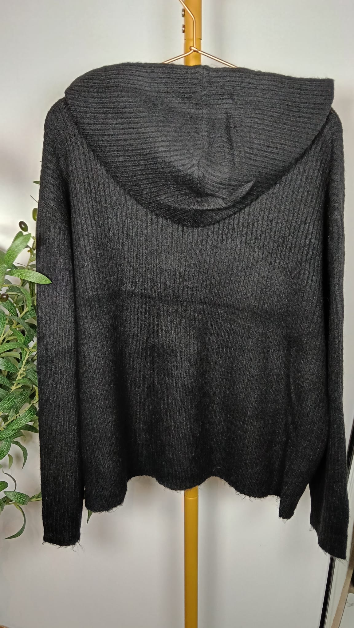 Jersey Capucha Texturizado Negro