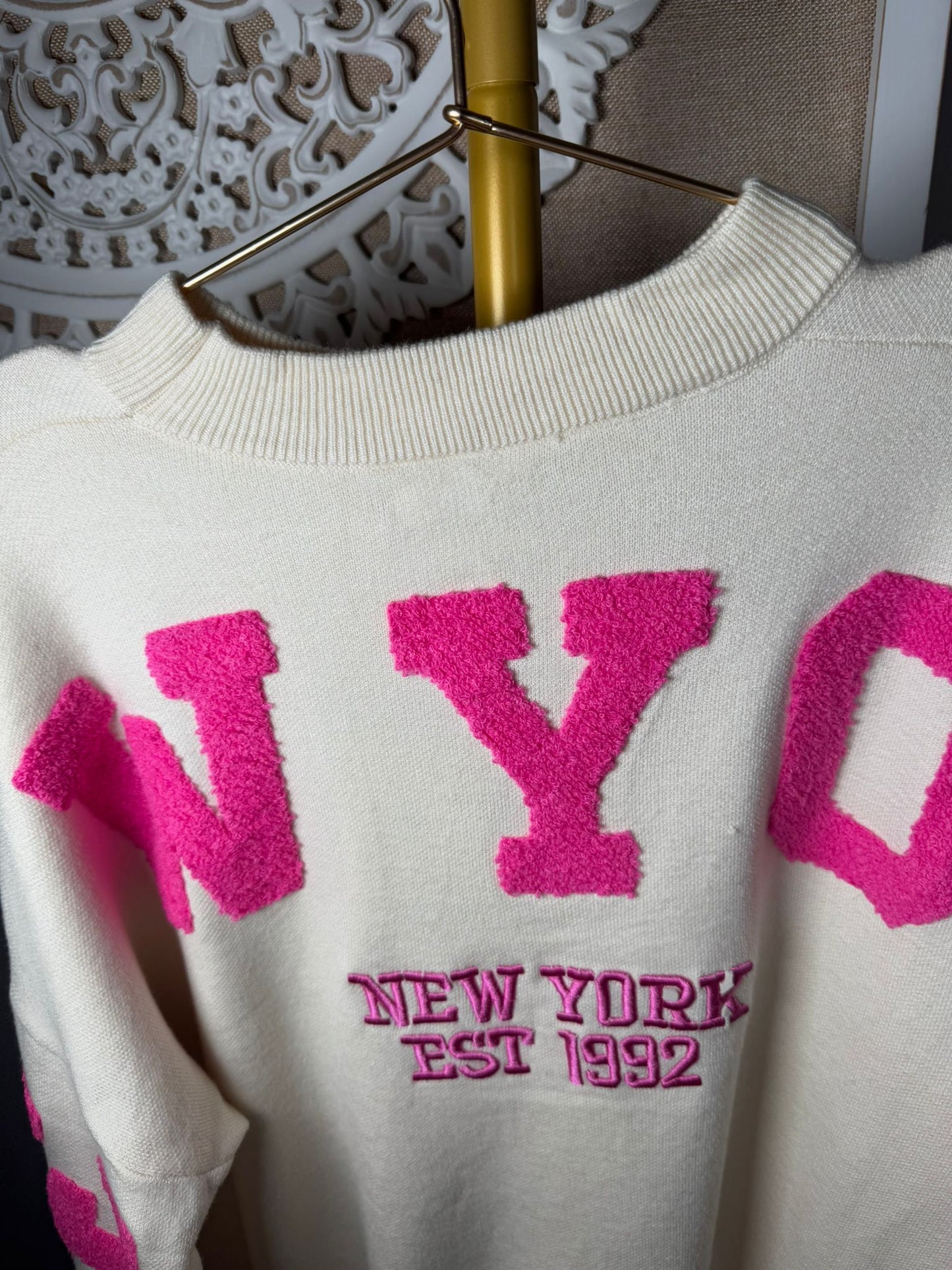 Jersey NYC NEW YORK EST 1992 Letras Borreguito