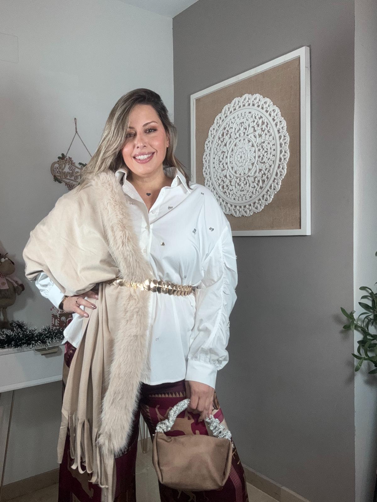 Camisa Pedrería Blanca