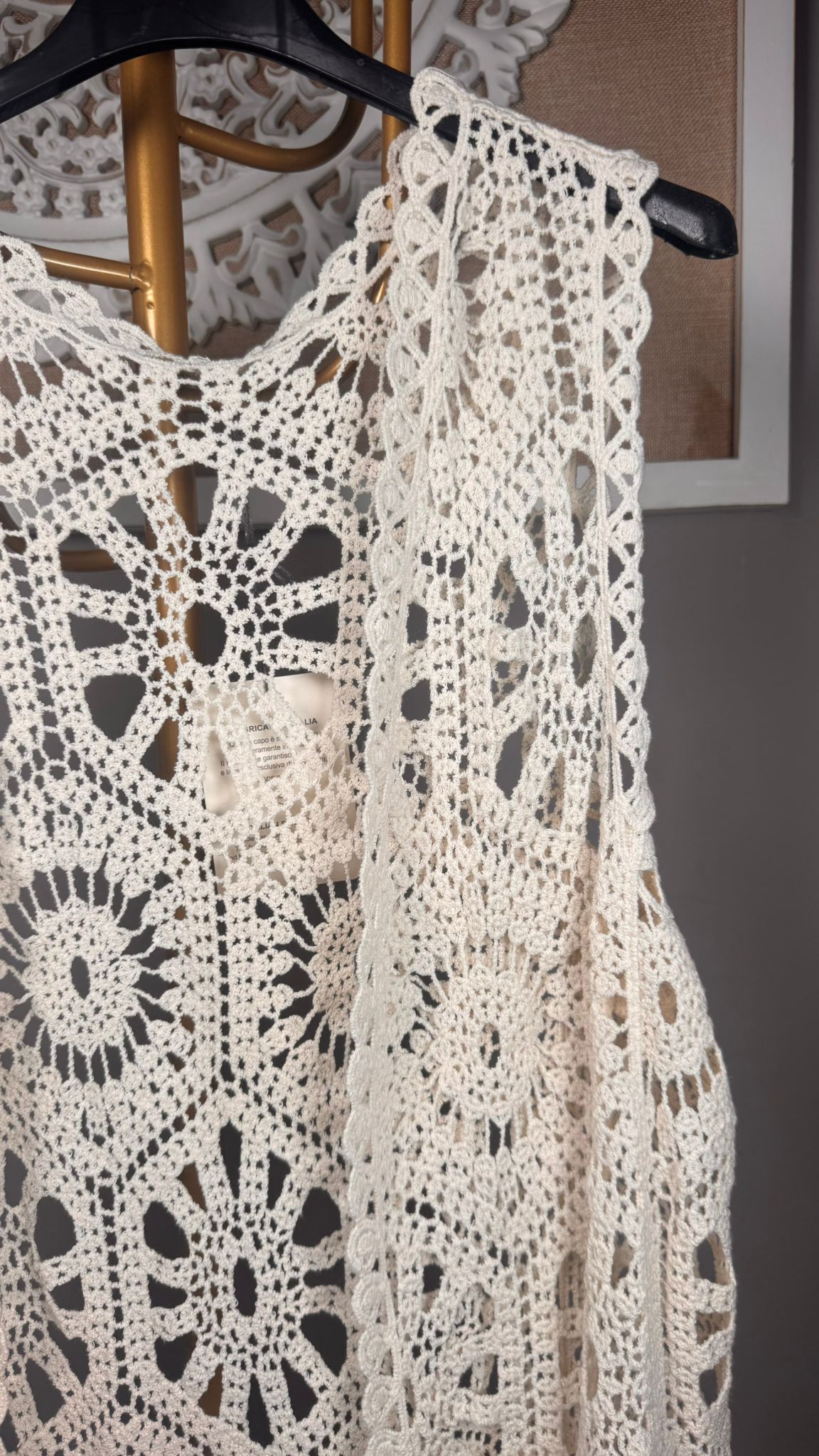 🌿 Chaleco Crochet Artesanal Calado con Motivos Florales
