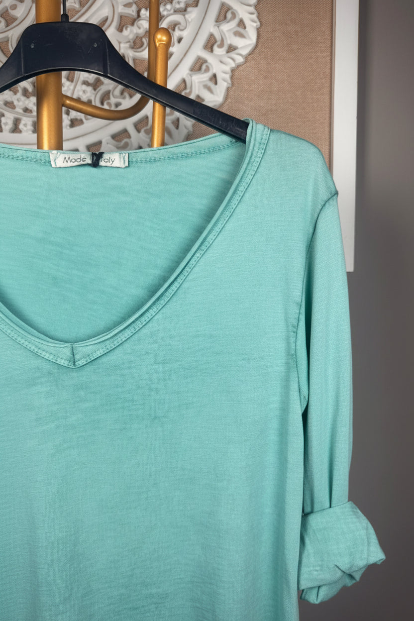👕 Camiseta Asimétrica Desgastada Manga Larga (4 colores)