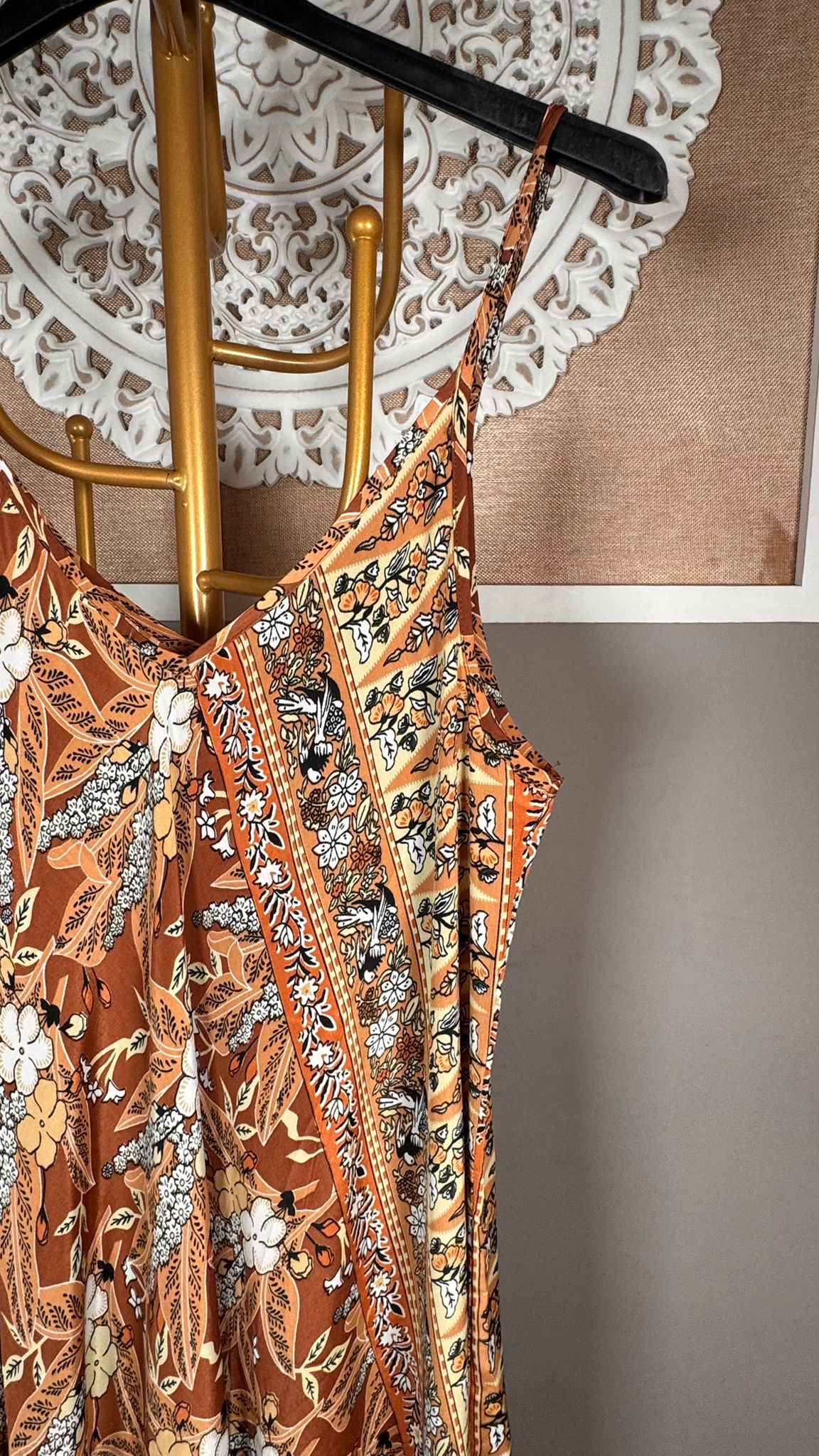 🌸 Vestido Maxi de Seda Estampado Floral
