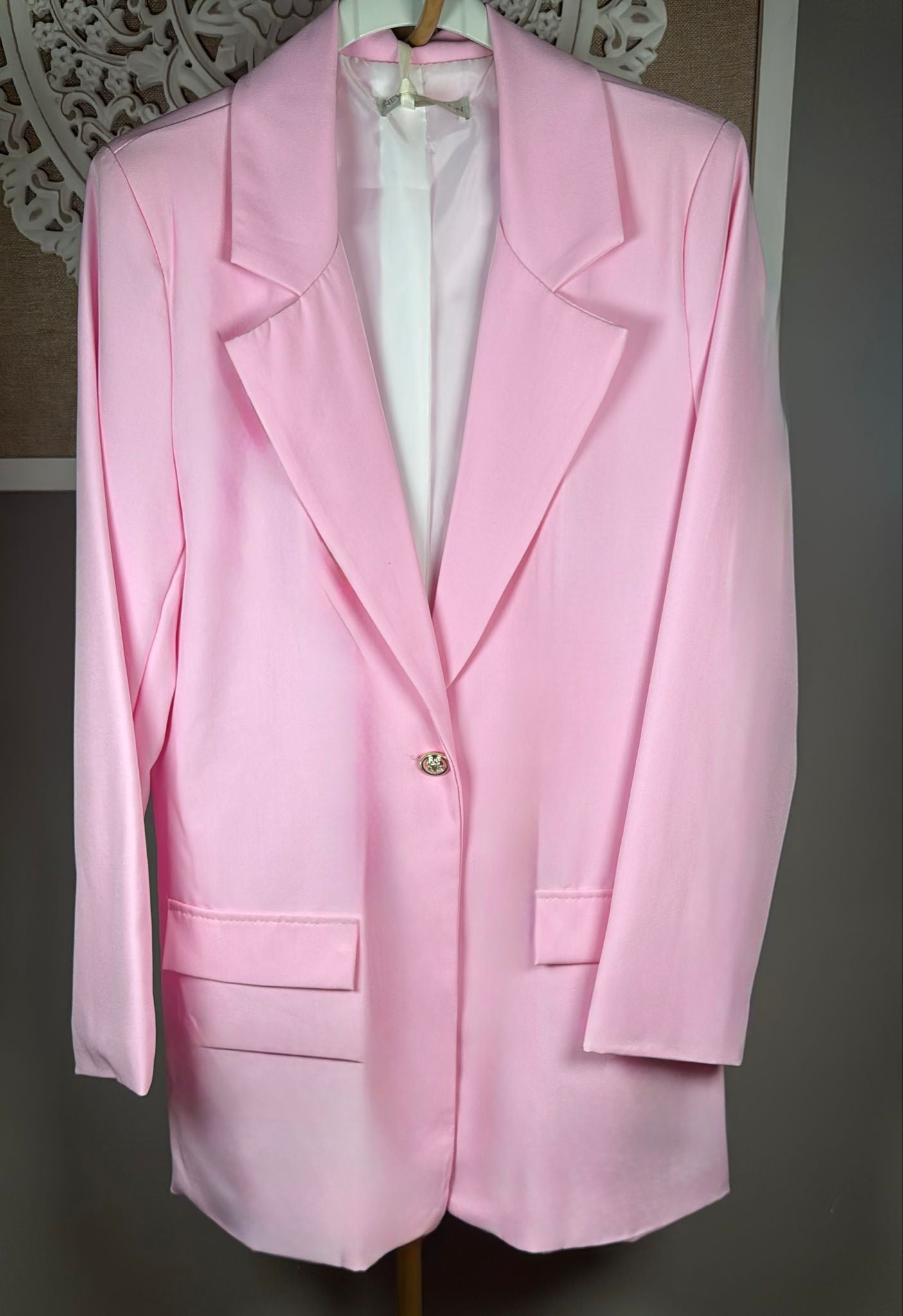🌸 Blazer Oversize Rosa Pastel