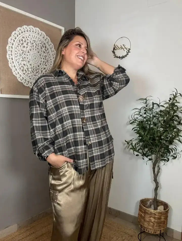 Camisa Cuadros Botones Joya (2 colores)