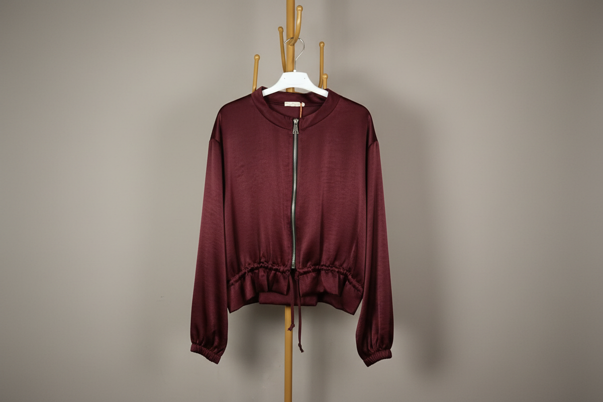 Bomber Satinada Granate - vista frontal