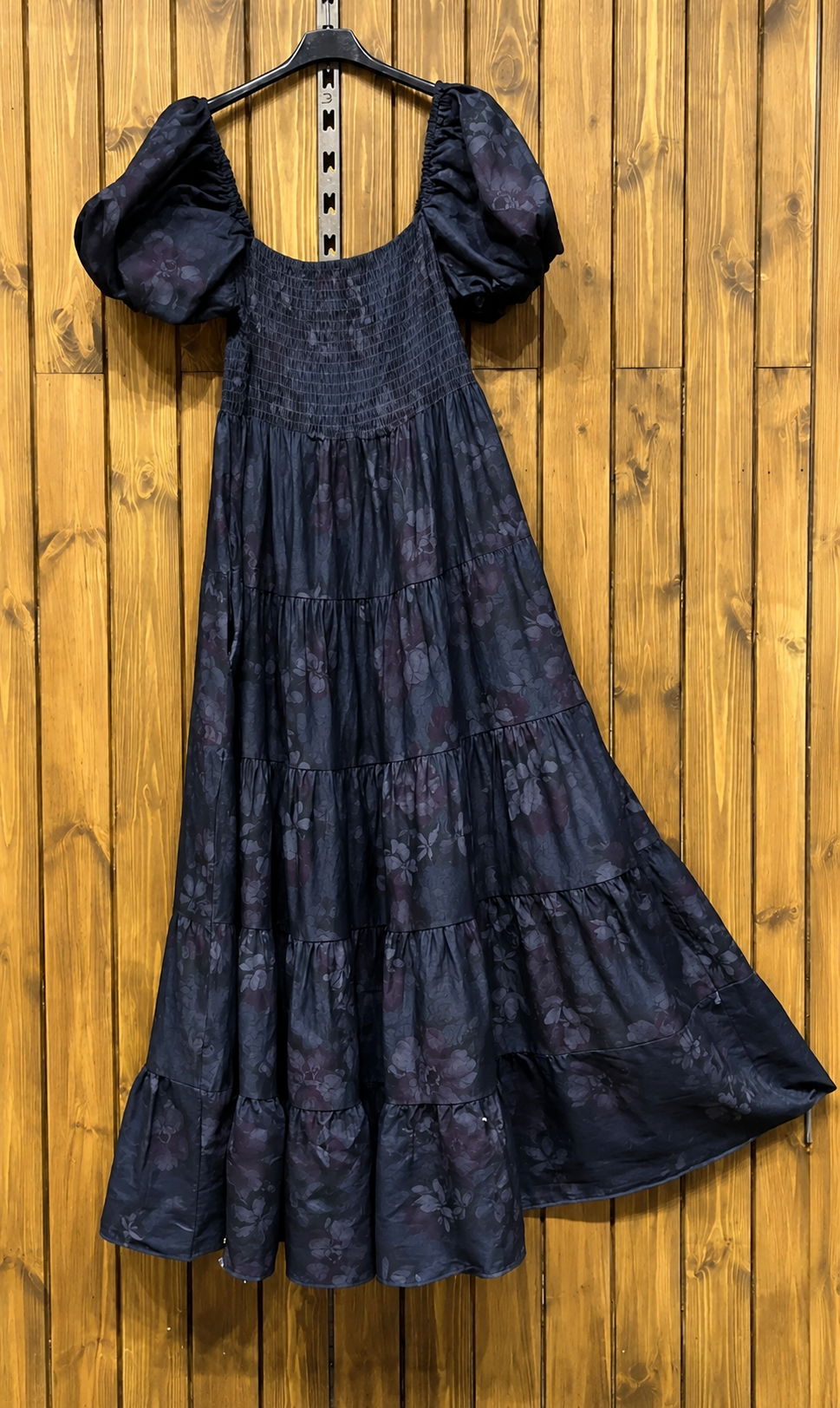 Vestido Midi Floral Puff Sleeve