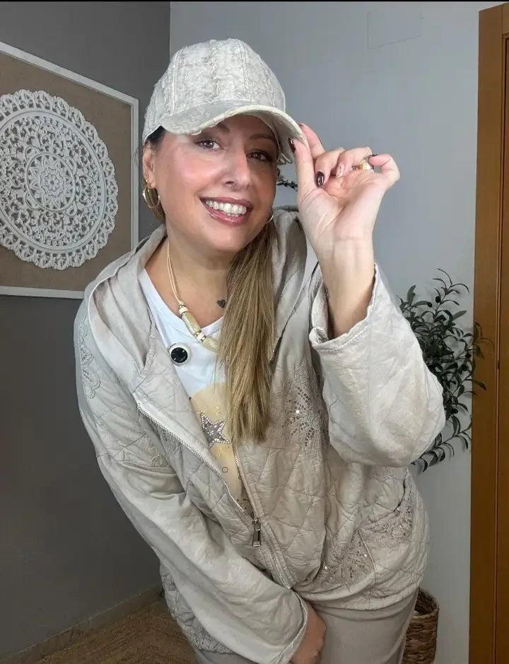 Gorra efecto desgastado Beige