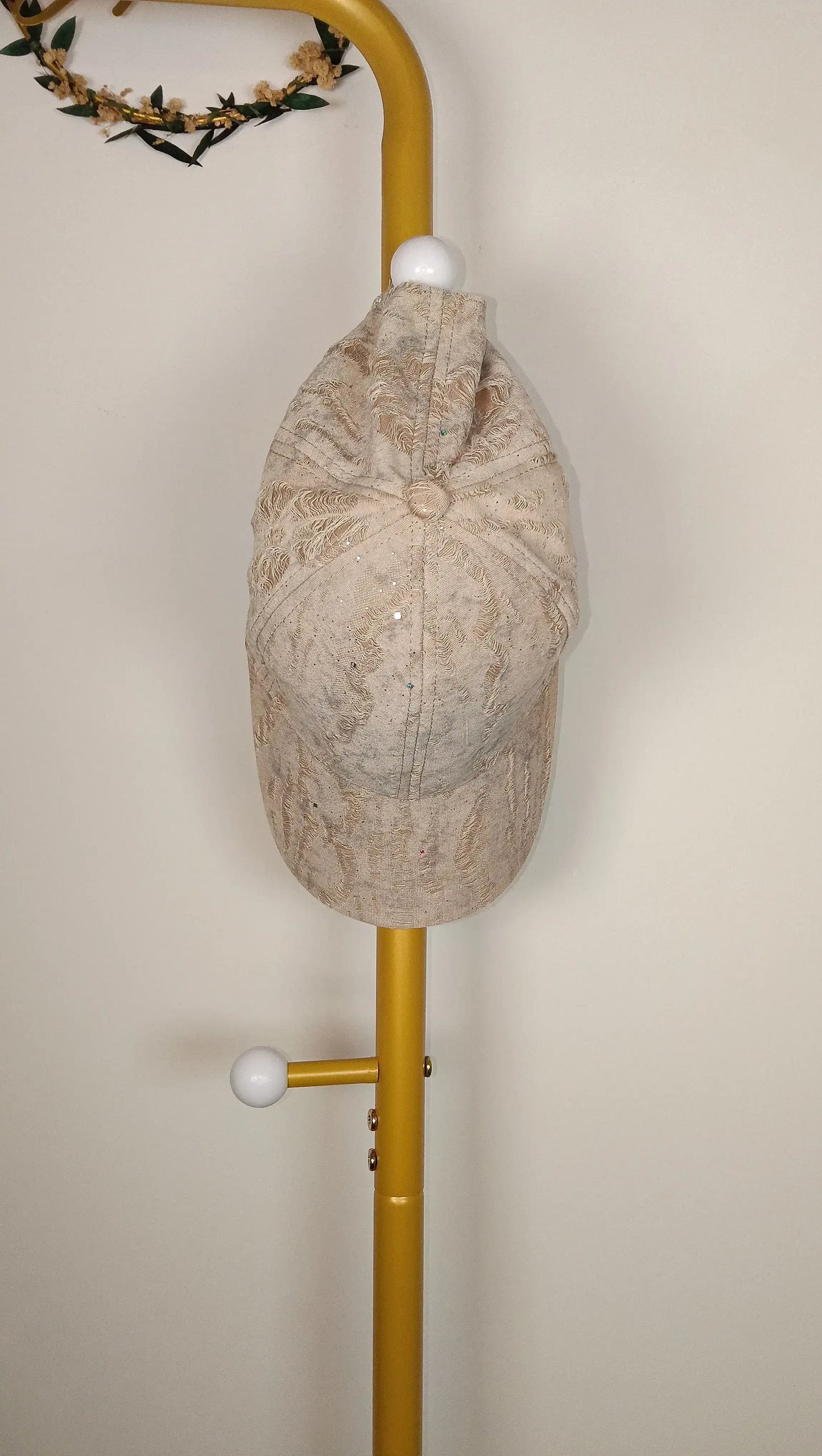 Gorra efecto desgastado Beige