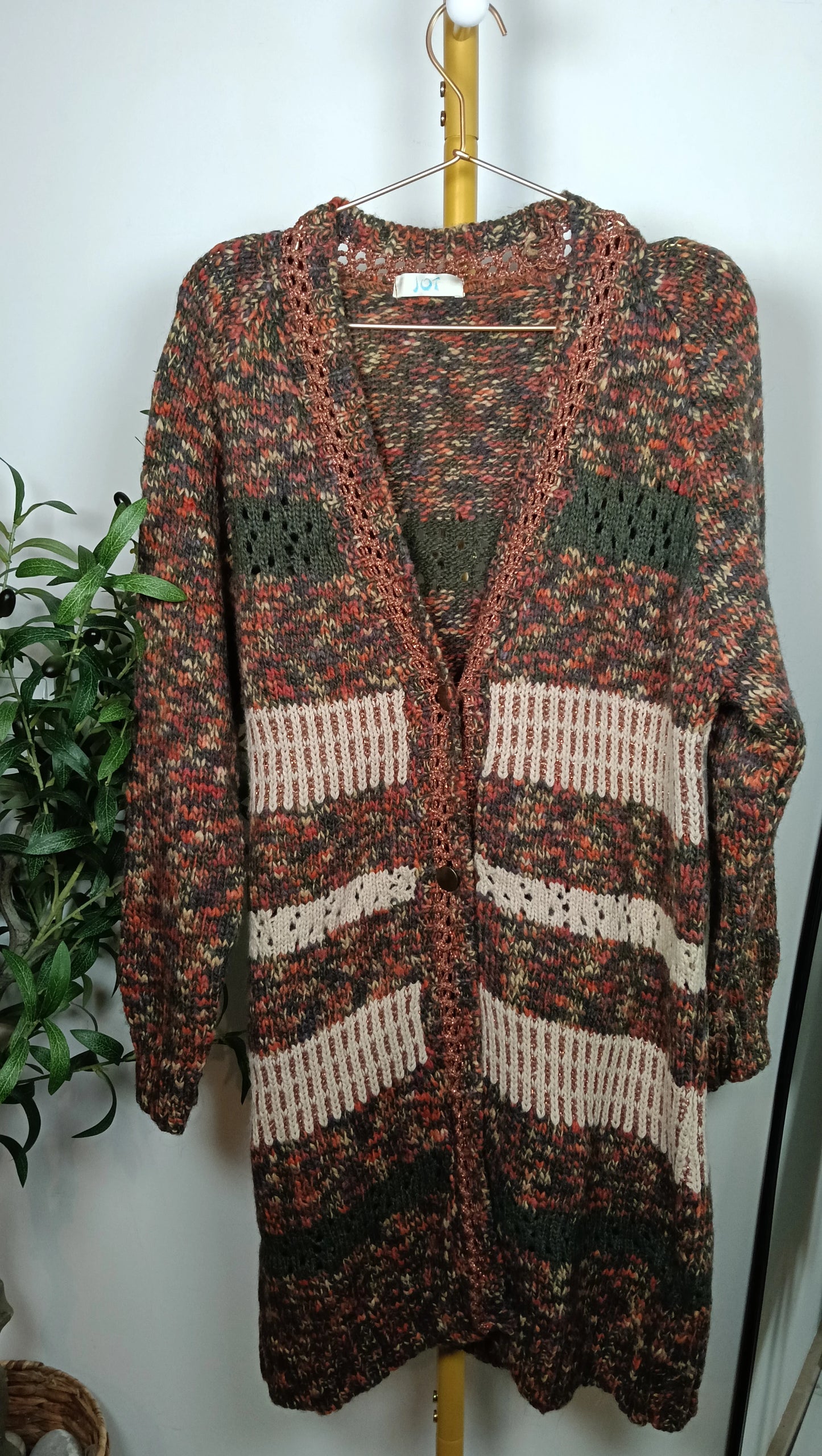 Chaqueta Punto Rayas Tonos Tierra