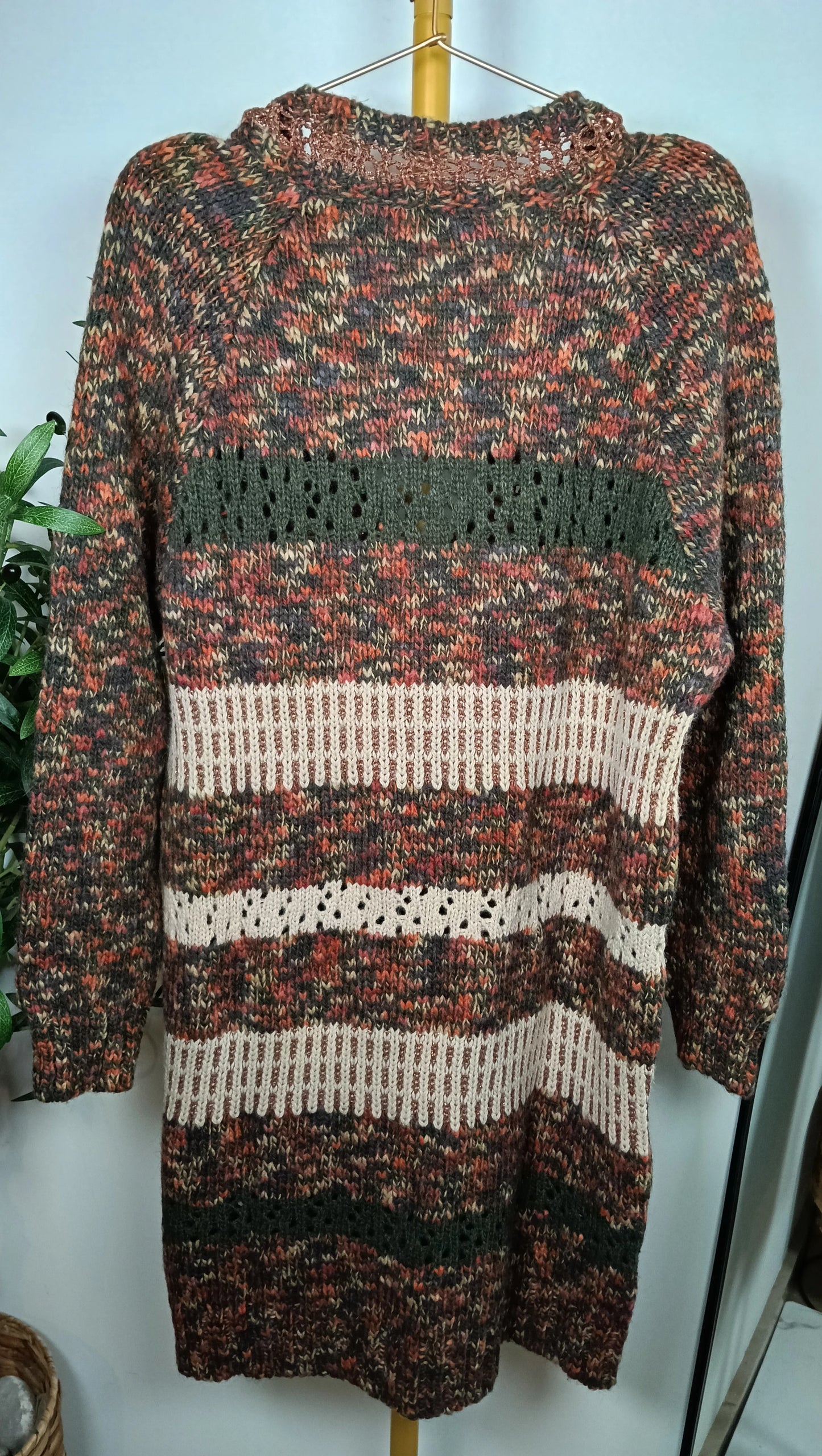 Chaqueta Punto Rayas Tonos Tierra