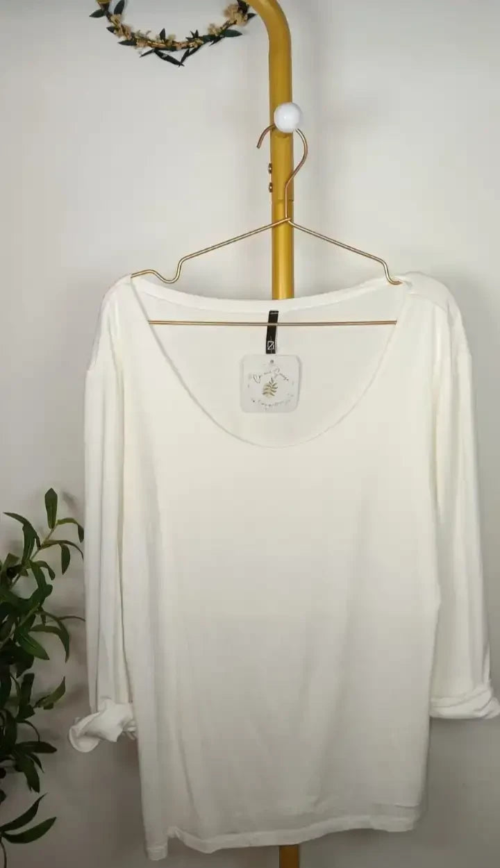 Camiseta Básica Blanca Manga Larga