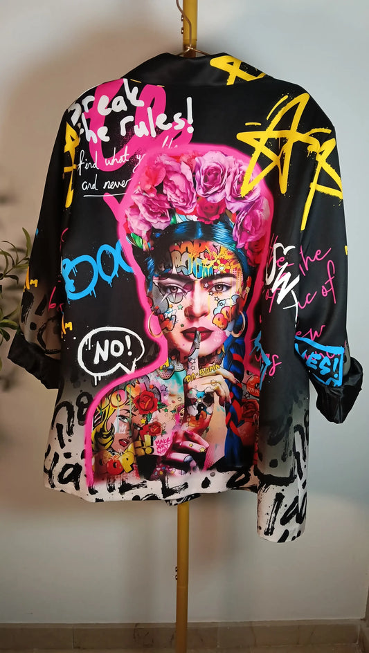 Blazer Oversize estampada Frida Kahlo