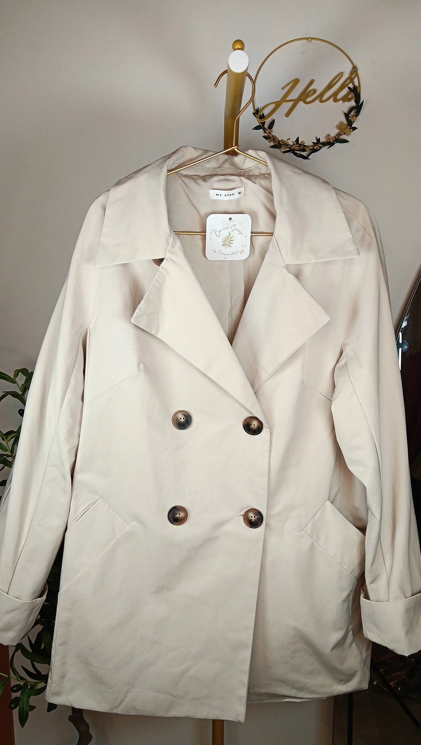 Gabardina Elegante Beige