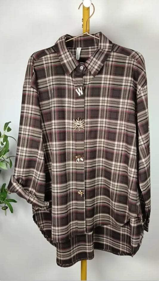 Camisa Cuadros Botones Joya (2 colores)