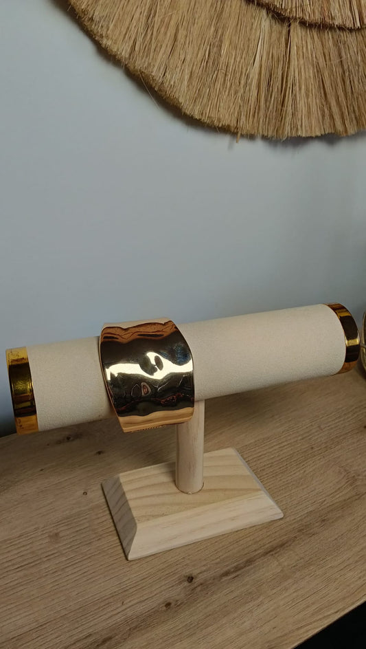 Pulsera Brazalete Dorado Ancho