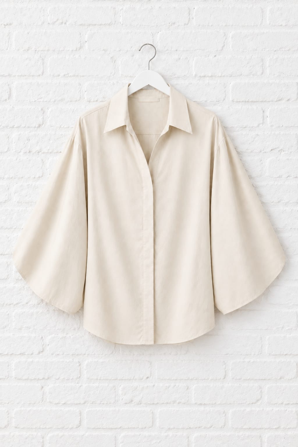 Camisa Mangas Abullonadas Beige