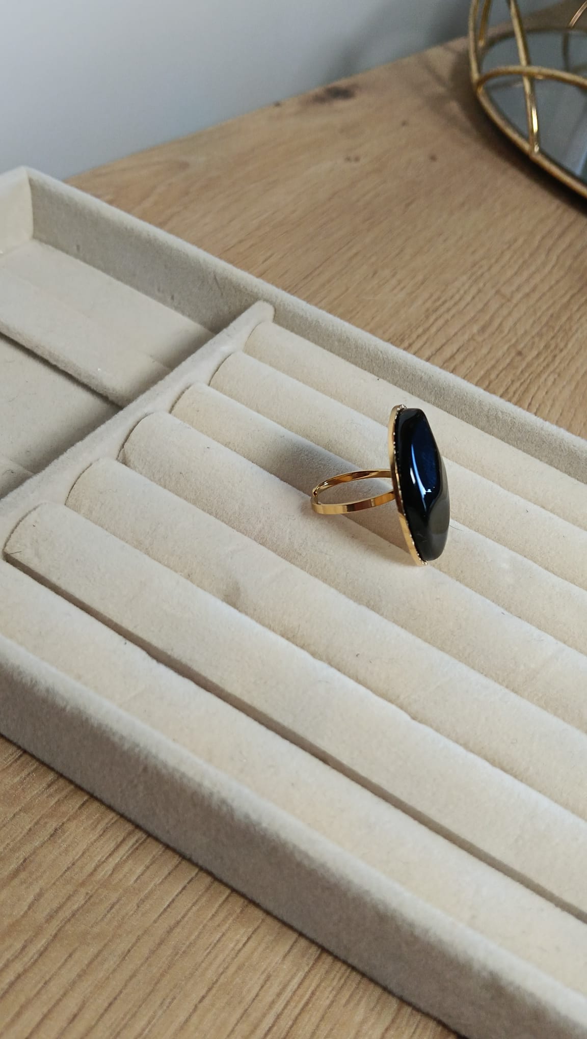 Anillo Piedra Negra Ovalada