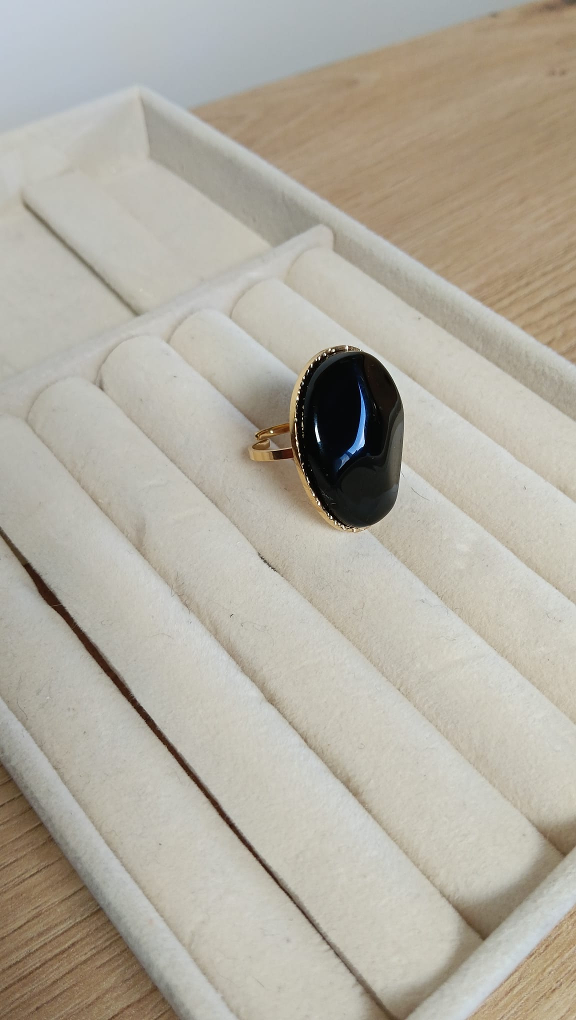 Anillo Piedra Negra Ovalada