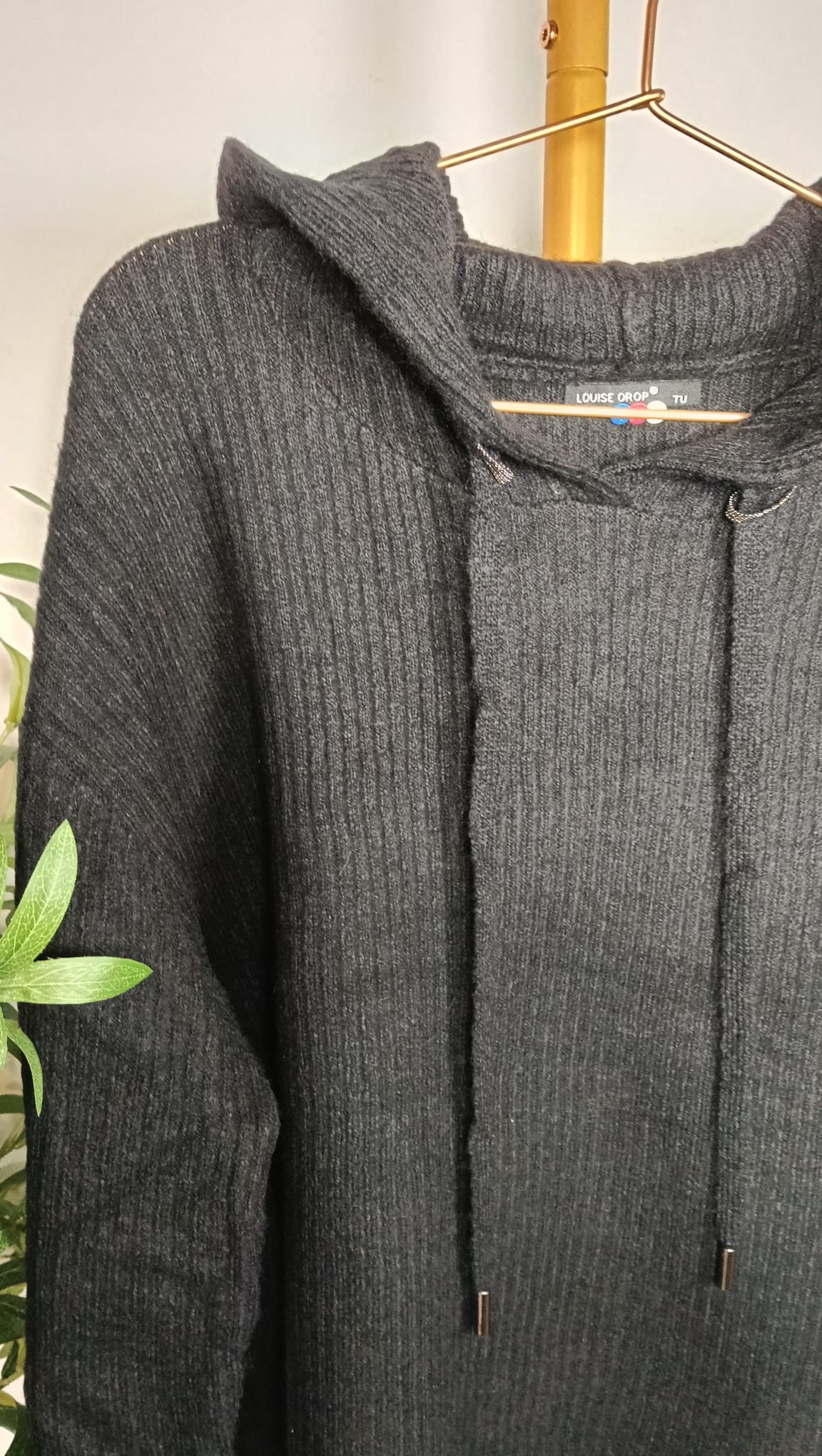 Jersey Capucha Texturizado Negro