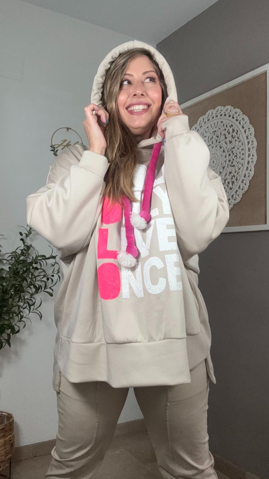 💕 Sudadera YOU ONLY LIVE ONCE con Capucha (2 colores)