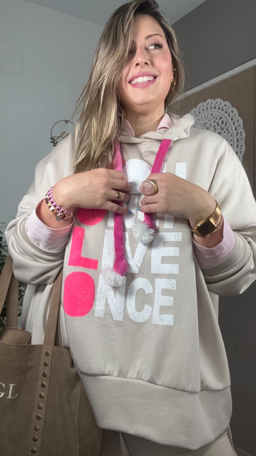 💕 Sudadera YOU ONLY LIVE ONCE con Capucha (2 colores)