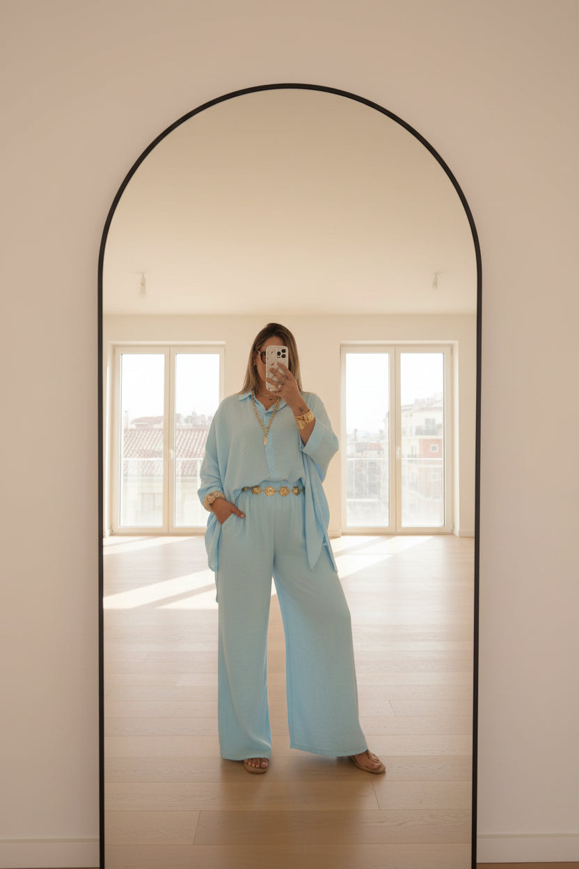 Pantalón Fluido Pierna Ancha (3 Colores)