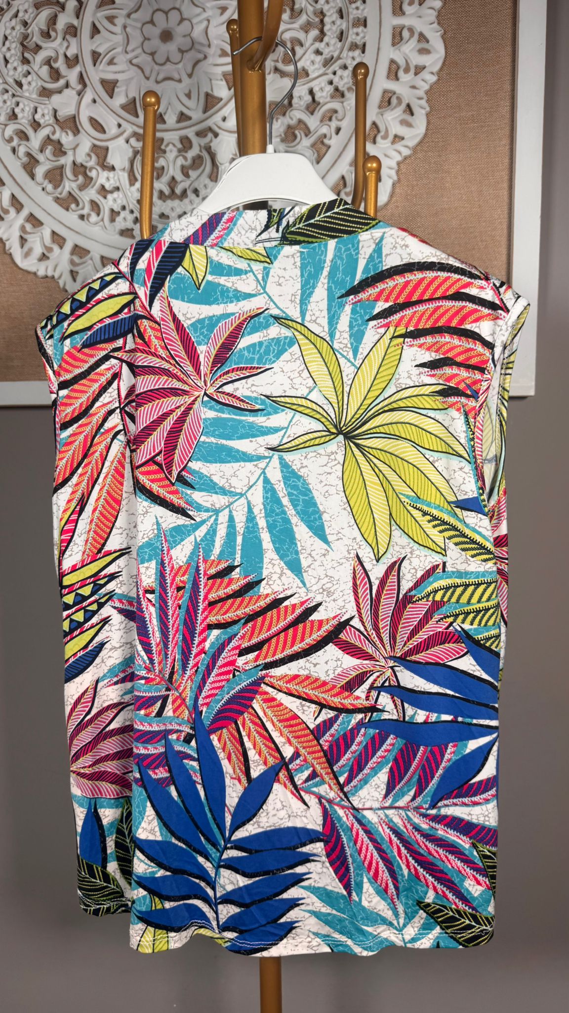 🌴 Conjunto Tropical Licra Fría Top Abullonado + Pantalón