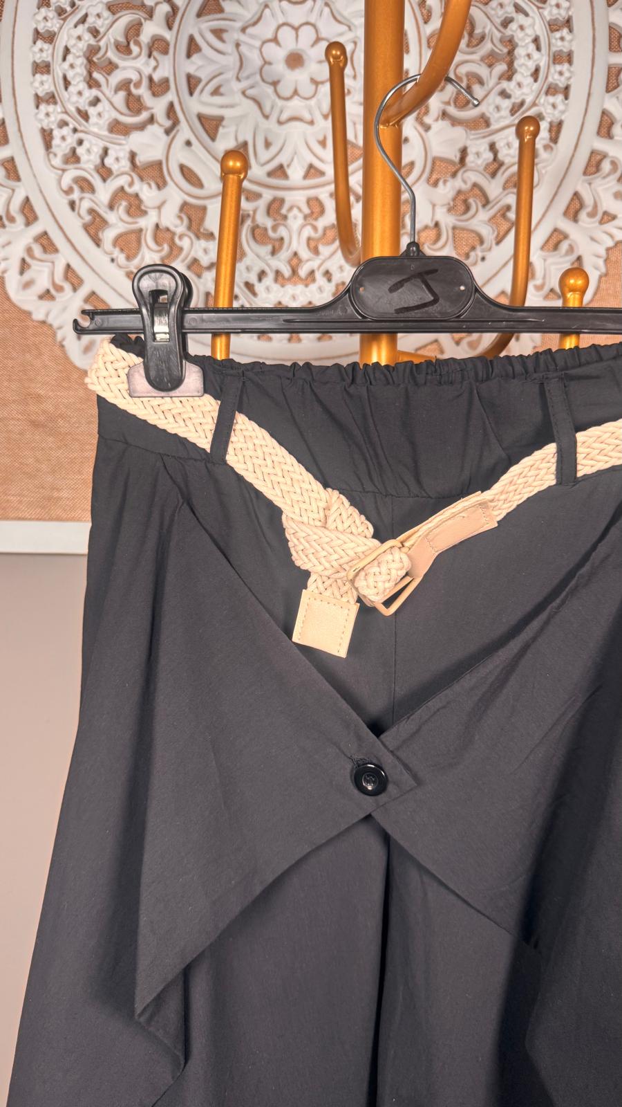 🧵 Pantalón  Doble Pareo con Cinturón (2 colores)
