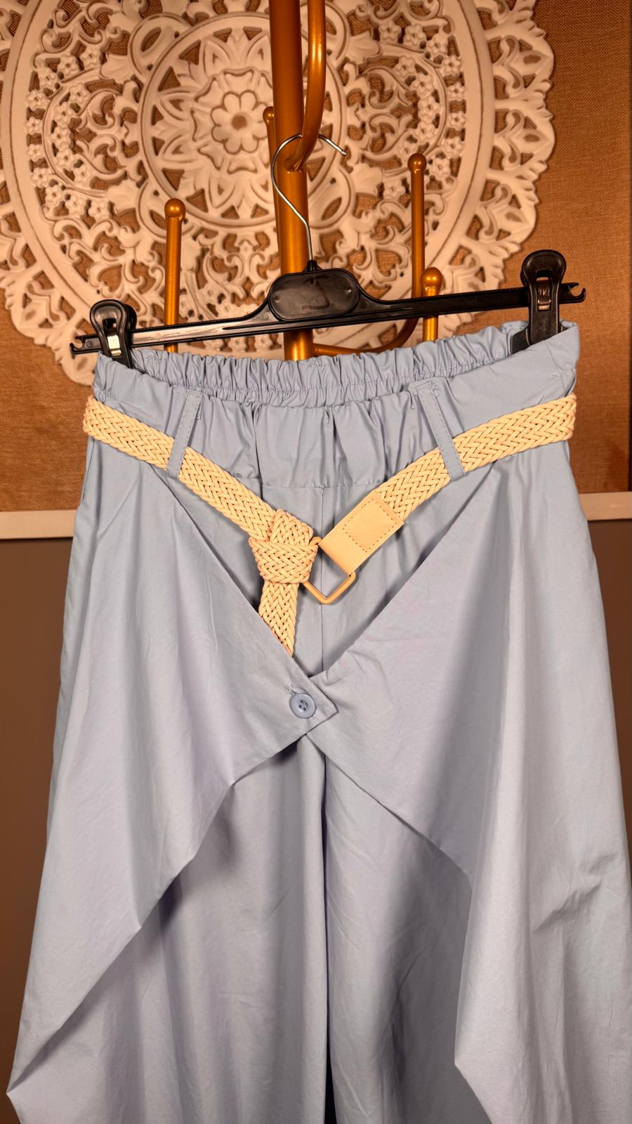 🧵 Pantalón  Doble Pareo con Cinturón (2 colores)
