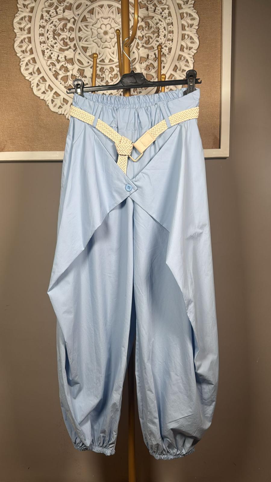🧵 Pantalón  Doble Pareo con Cinturón (2 colores)
