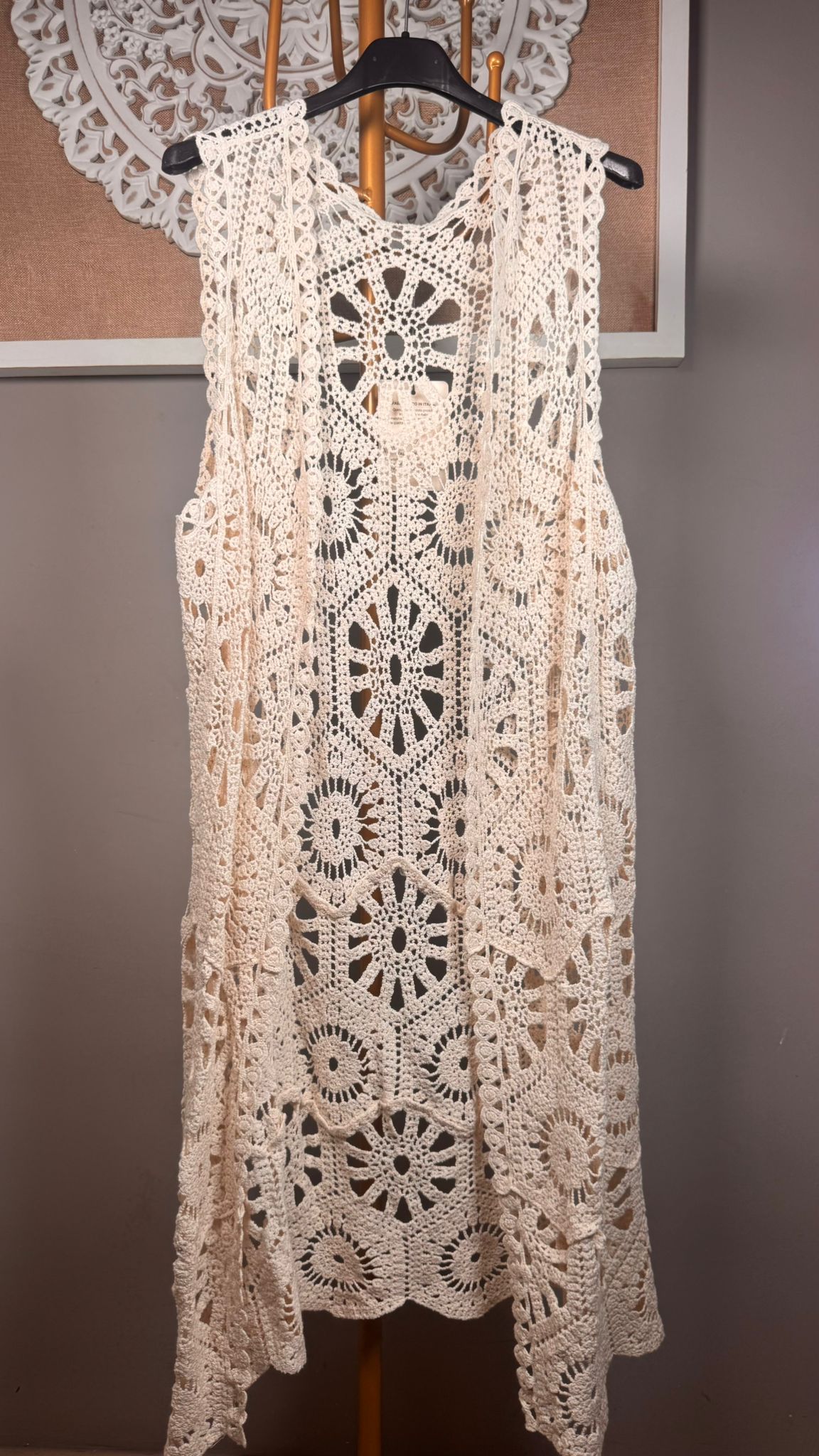 🌿 Chaleco Crochet Artesanal Calado con Motivos Florales
