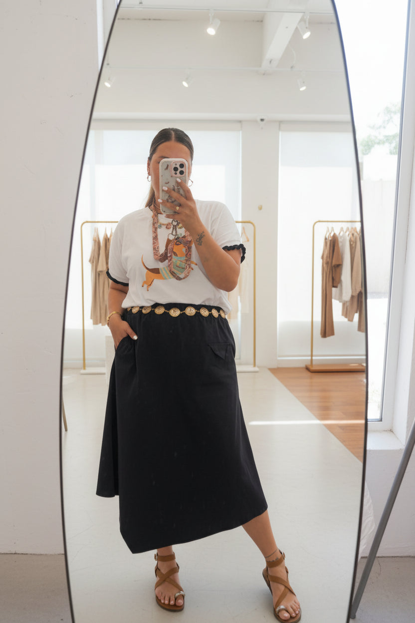 ✨ Falda Milano Asimétrica con Bolsillo Triangular