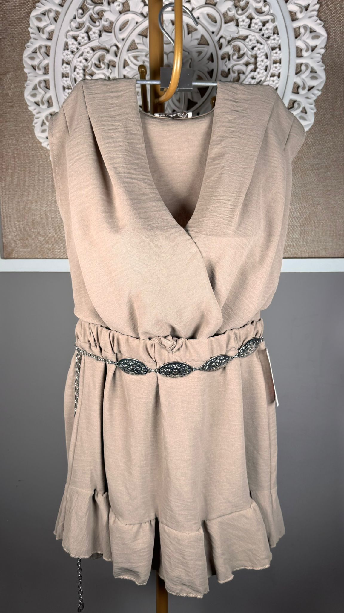 🤎 Falda Pantalón Camel con Short Interior