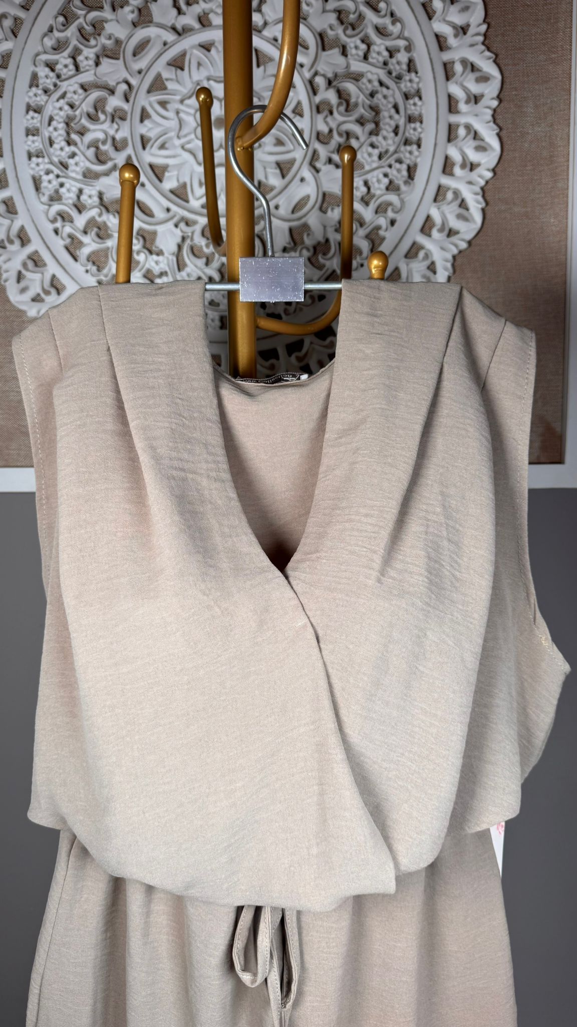 🤎 Top Camel Escote Cruzado