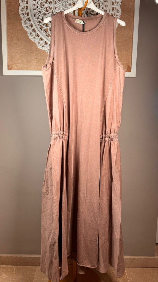 Vestido con Cuerdas Fruncidas en Caderas