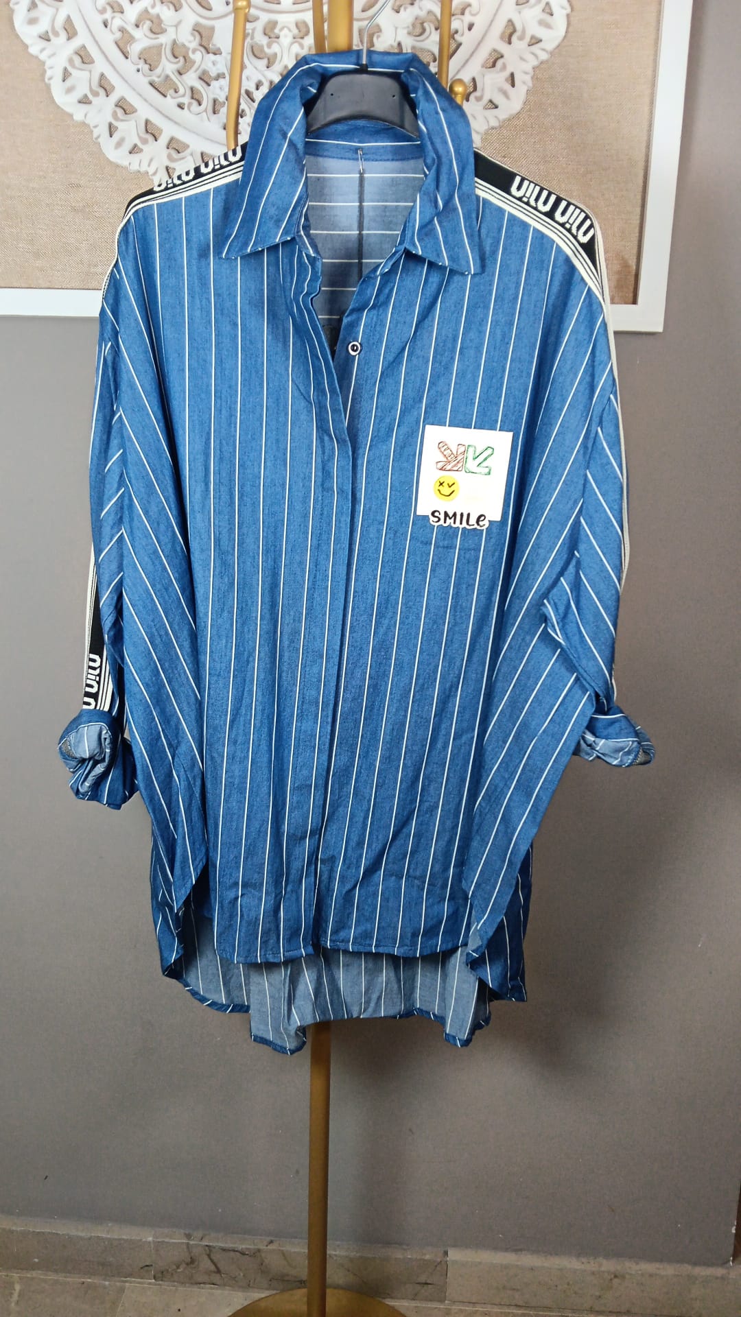 Camisa Denim Oscuro Smile - vista percha