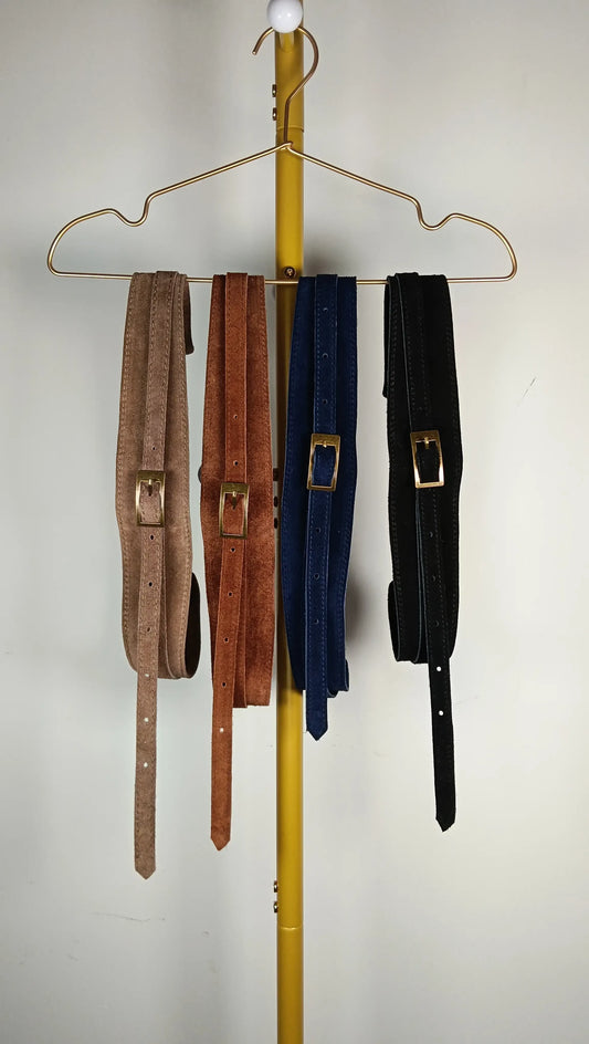 Cinturón Piel Auténtica Hebilla Dorada (4 colores)