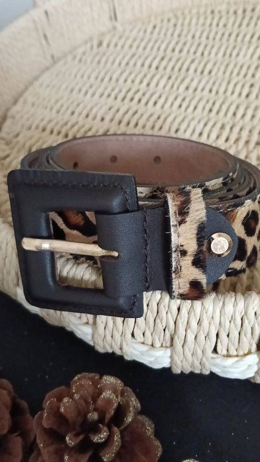 Cinturón pelo Animal Print Piel