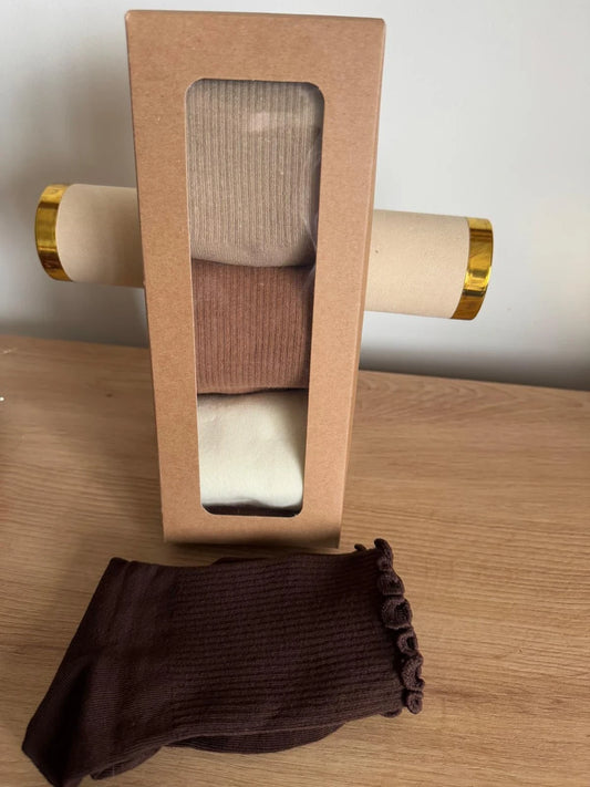 Pack Calcetines Tonos Neutros con volantes Talla 35-40