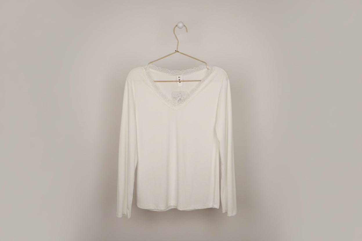 Camiseta Canalé Encaje Cuello (2 colores)