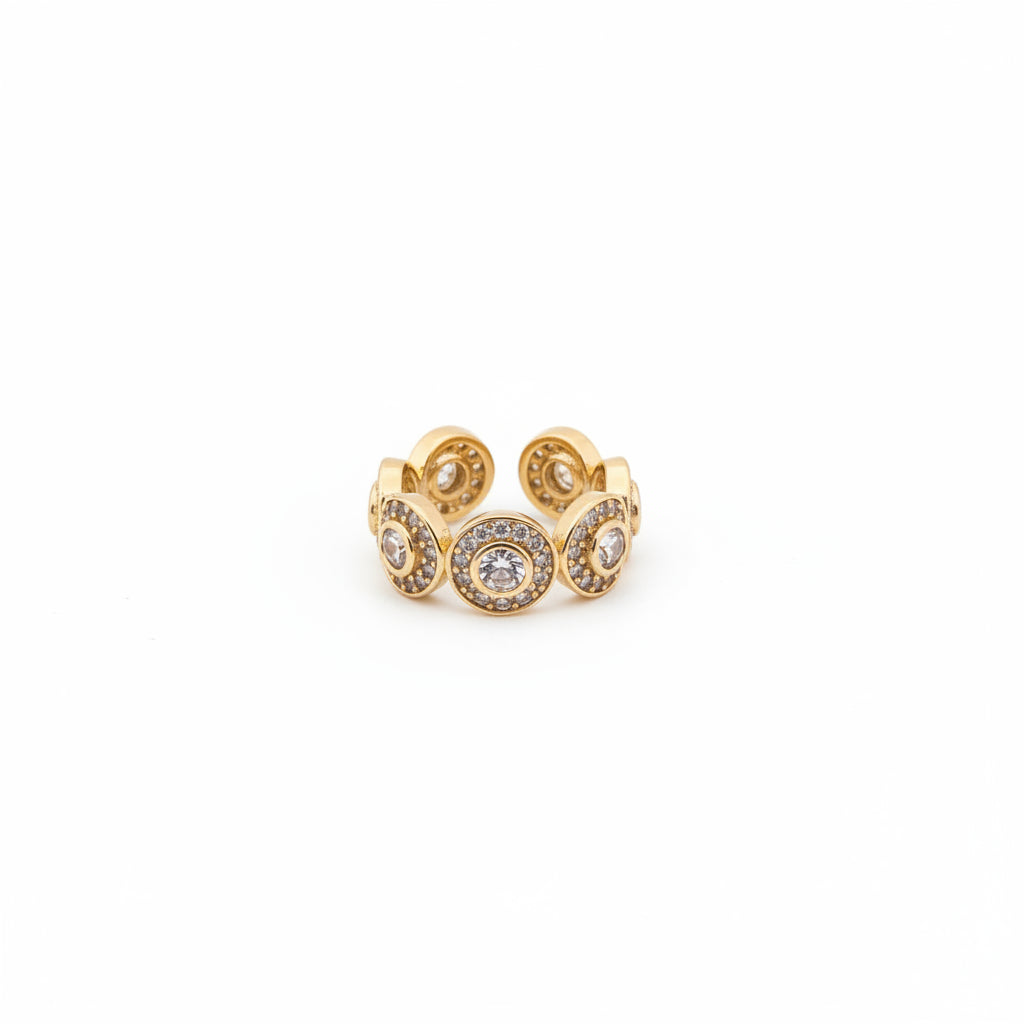Anillo Inspiración Swarovski Dorado Ajustable