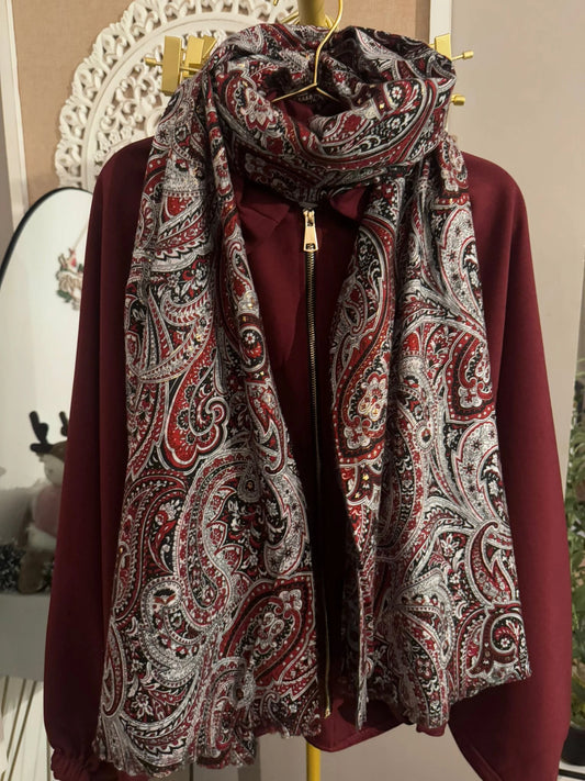 Pañuelo Paisley Granate