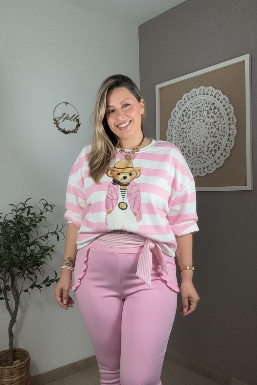 Pantalón Elástico con Volantes y Cinturón Pañuelo (5 Colores)