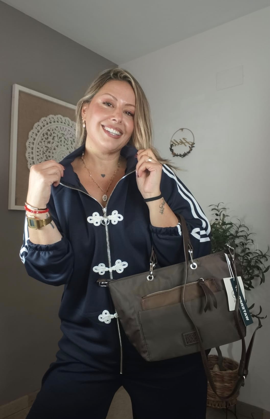 Bolso waterprof de doble asa con bolsillo exterior