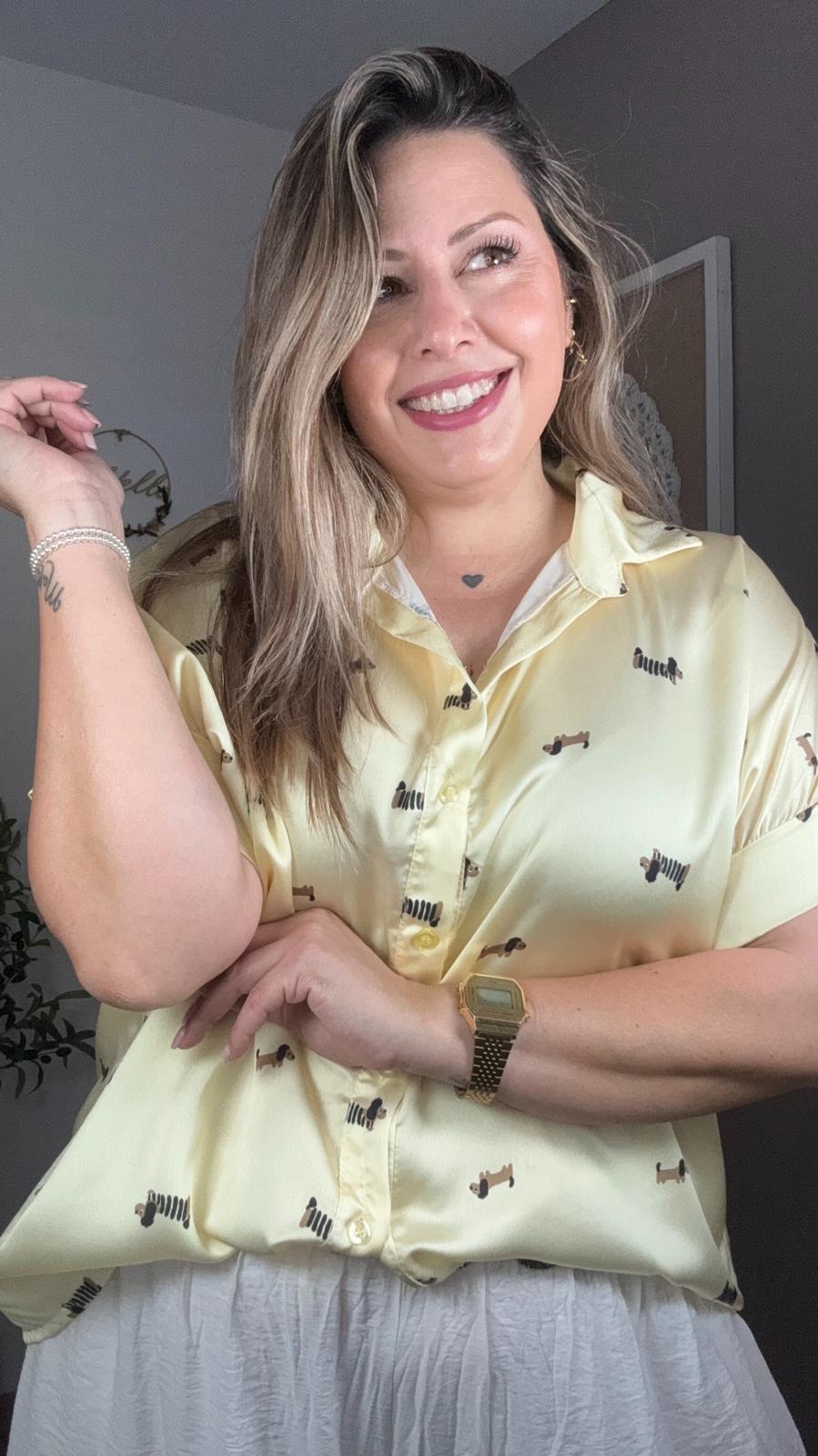 Camisa Satinada Perritos (2 colores)