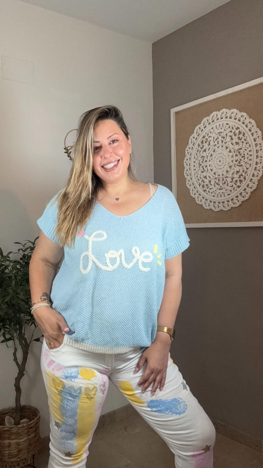 Jersey Calado Love Letras Borreguito