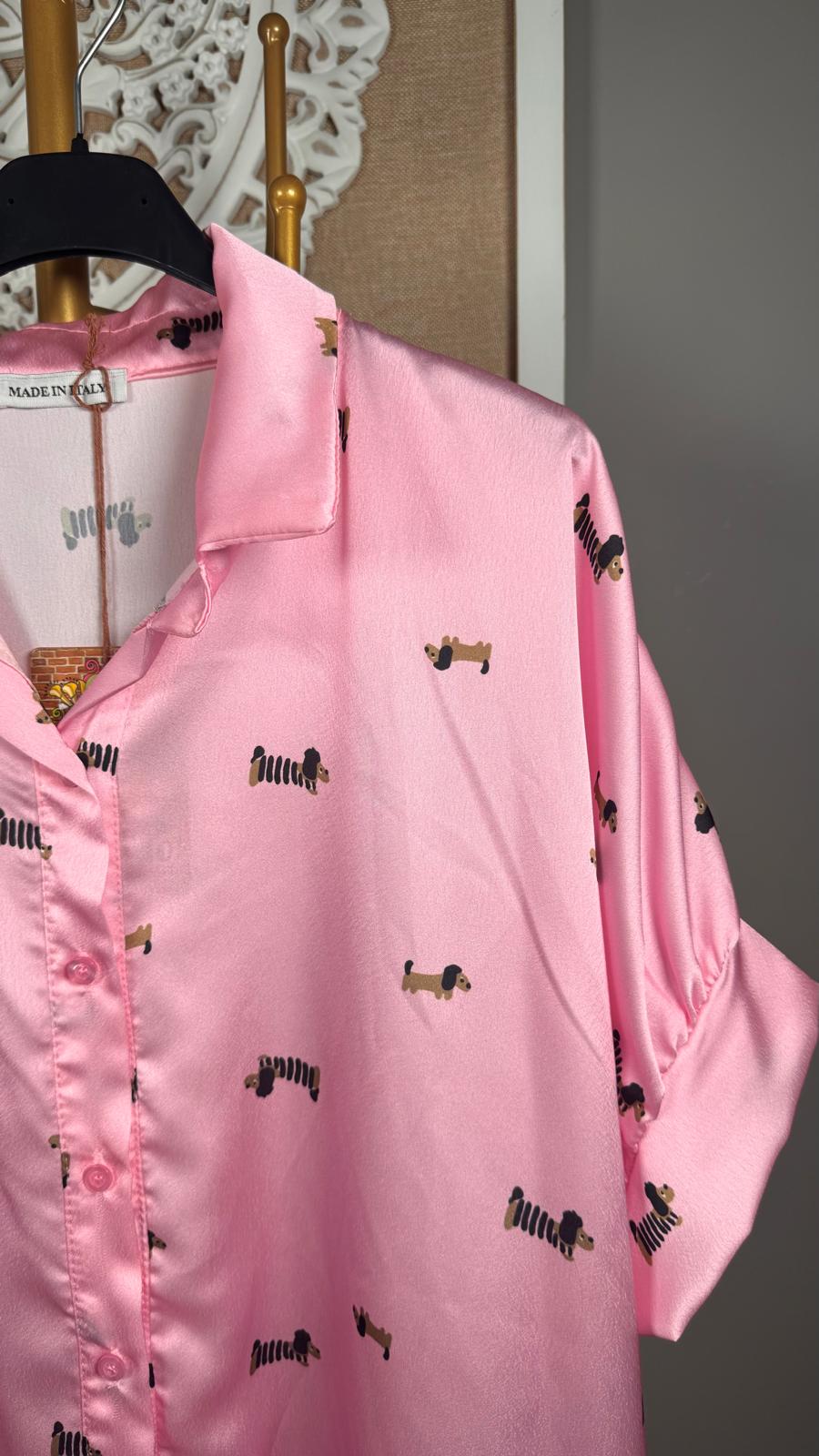 Camisa Satinada Perritos (2 colores)