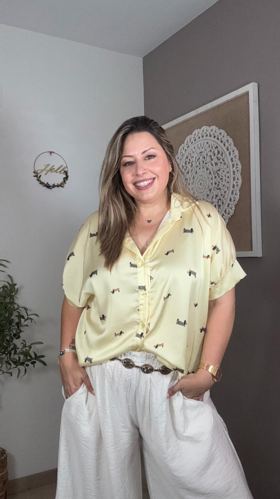 Camisa Satinada Perritos (2 colores)