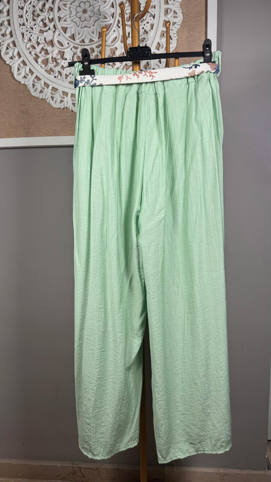 Pantalón Detalle Pañuelo Floral (2 colores)